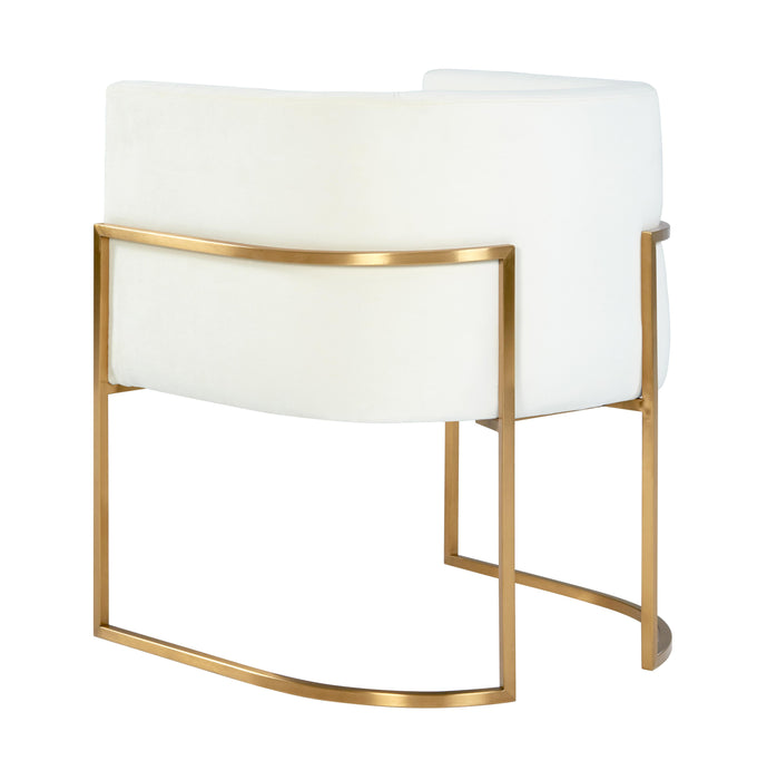 Giselle Cream Velvet Dining Chair Gold Leg - UK - Home And Beyond