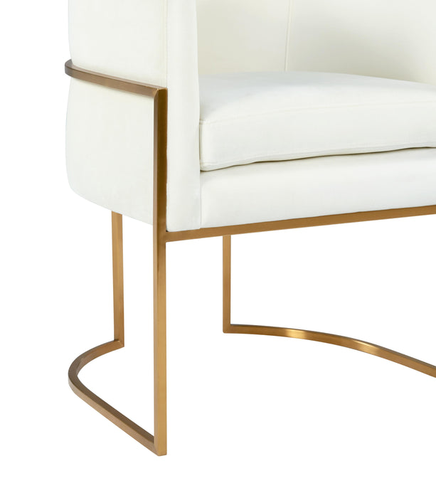 Giselle Cream Velvet Dining Chair Gold Leg - UK - Home And Beyond