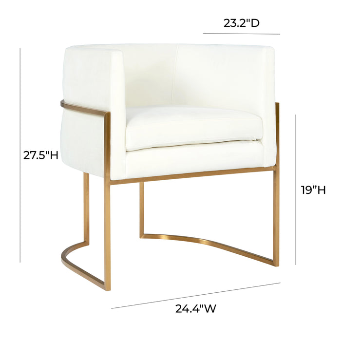 Giselle Cream Velvet Dining Chair Gold Leg - UK - Home And Beyond