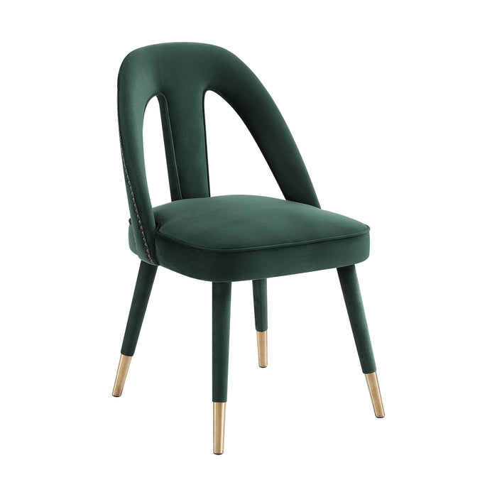 Petra Forest Green Velvet Side Chair - UK - Home And Beyond