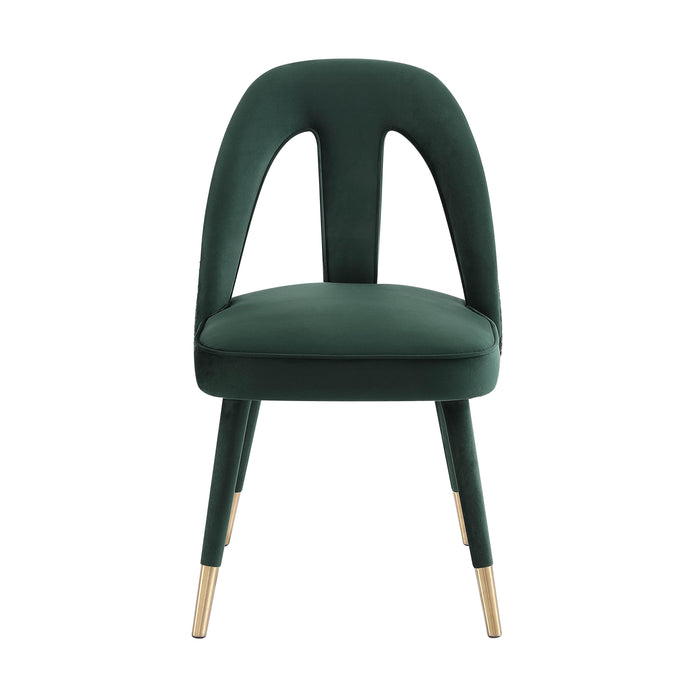Petra Forest Green Velvet Side Chair - UK - Home And Beyond