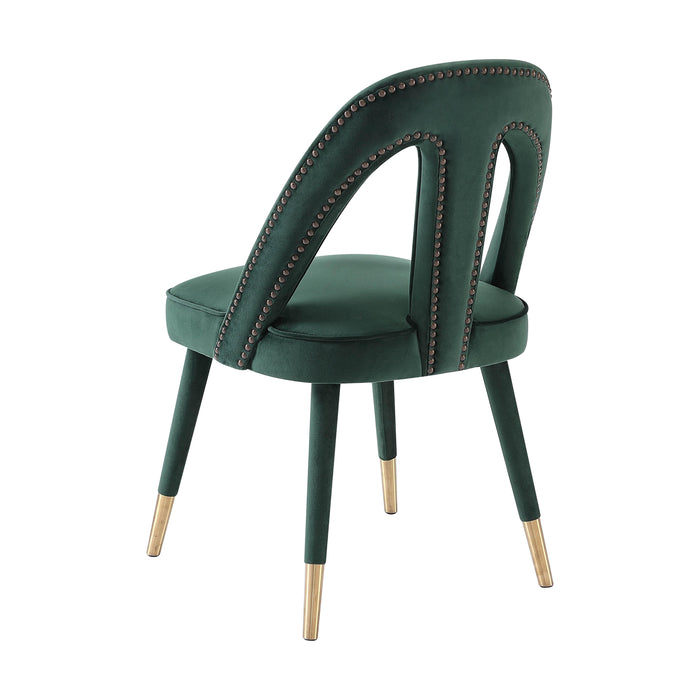 Petra Forest Green Velvet Side Chair - UK - Home And Beyond