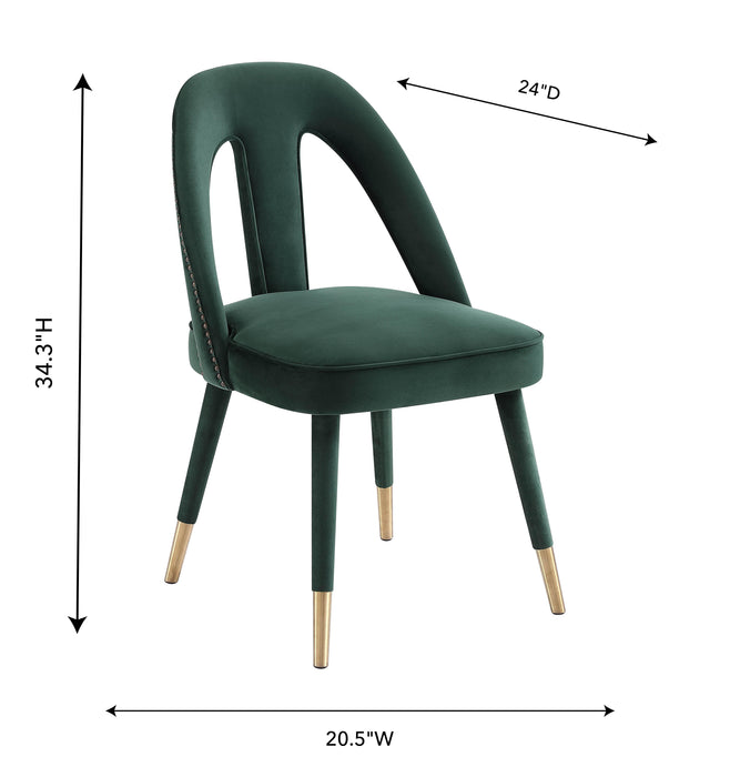 Petra Forest Green Velvet Side Chair - UK - Home And Beyond