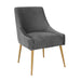 Beatrix Pleated Grey Velvet Side Chair image