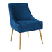 Beatrix Pleated Navy Velvet Side Chair image