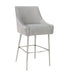 Beatrix Pleated Light Grey Velvet Bar Stool image