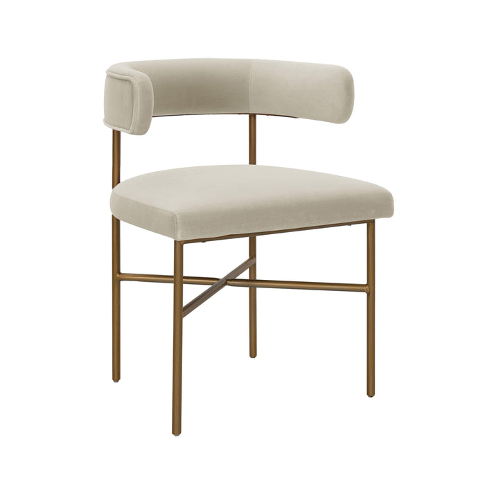 Kim Velvet Chair in Cream - UK - Home And Beyond