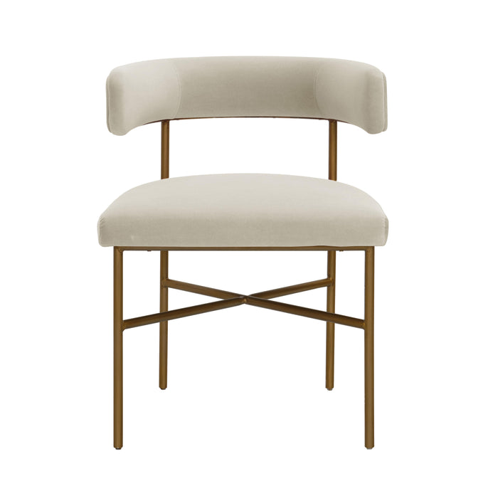 Kim Velvet Chair in Cream - UK - Home And Beyond