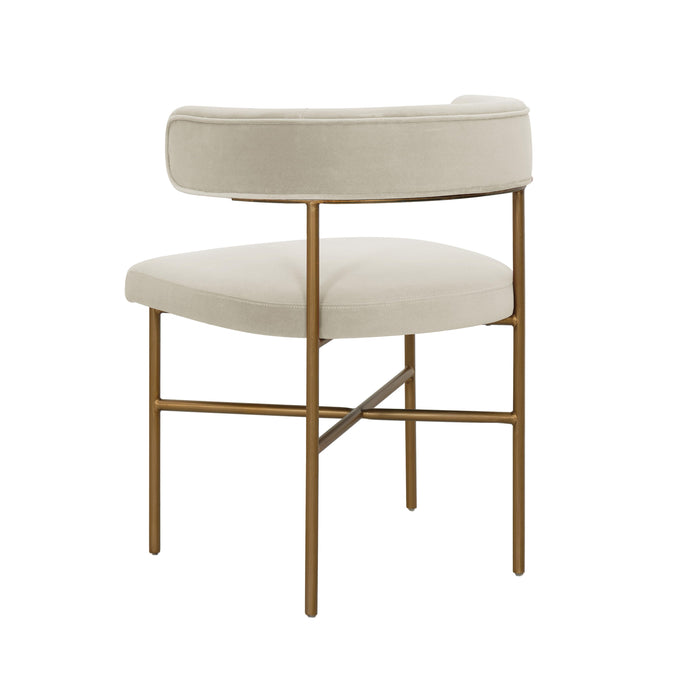 Kim Velvet Chair in Cream - UK - Home And Beyond