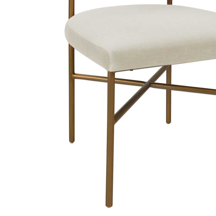 Kim Velvet Chair in Cream - UK - Home And Beyond