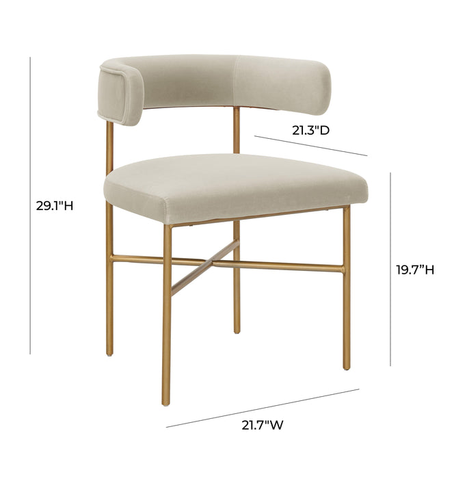 Kim Velvet Chair in Cream - UK - Home And Beyond