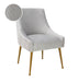 Beatrix Pleated Light Grey Velvet Side Chair image