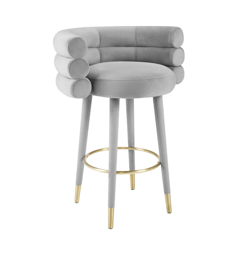 Betty Grey Velvet Barstool image