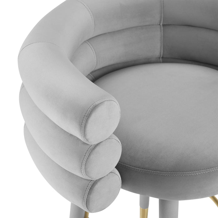 Betty Grey Velvet Counter Stool - UK - Home And Beyond