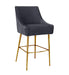 Beatrix Pleated Dark Grey Velvet Bar Stool image