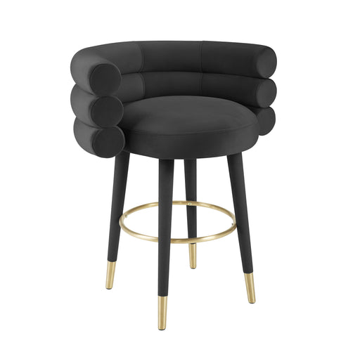 Betty Black Velvet Counter Stool - UK - Home And Beyond