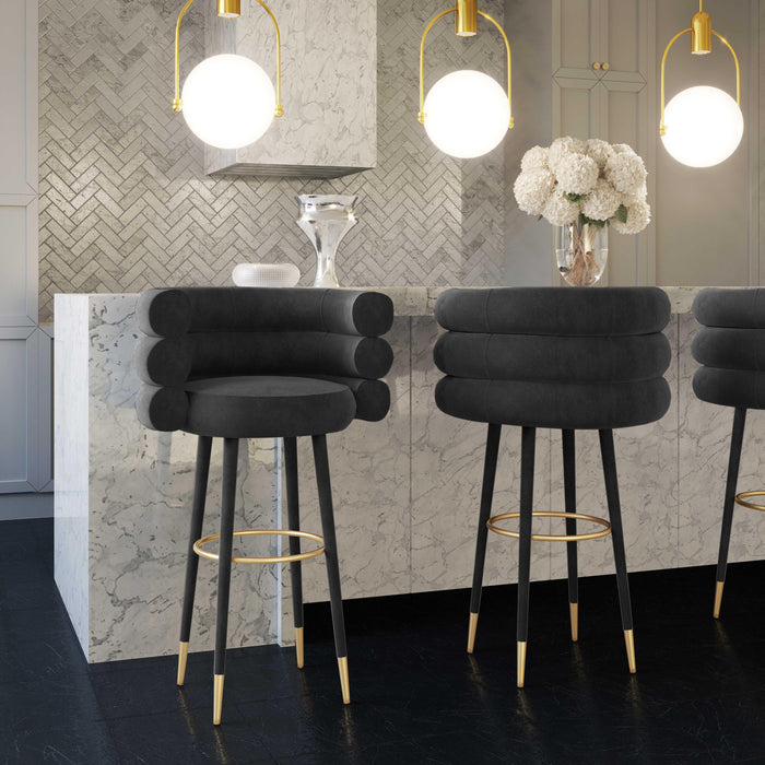 Betty Black Velvet Counter Stool - UK - Home And Beyond