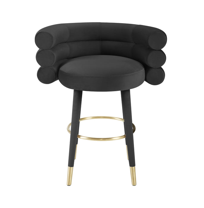 Betty Black Velvet Counter Stool - UK - Home And Beyond
