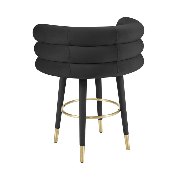 Betty Black Velvet Counter Stool - UK - Home And Beyond