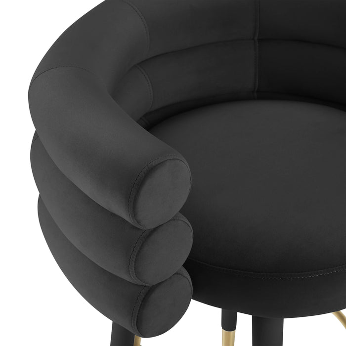 Betty Black Velvet Counter Stool - UK - Home And Beyond