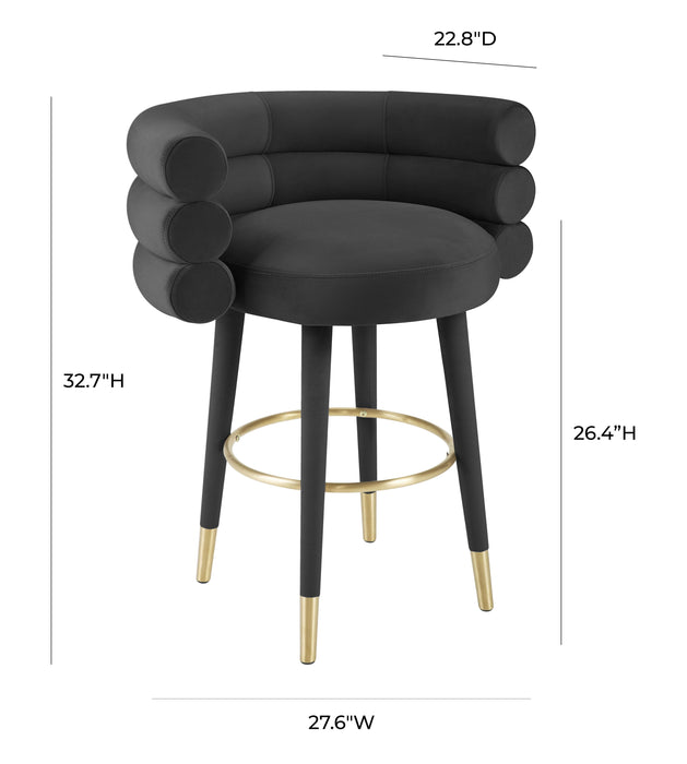 Betty Black Velvet Counter Stool - UK - Home And Beyond