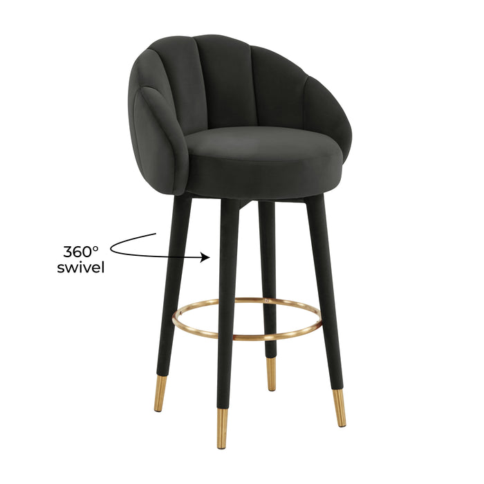 Myla Black Swivel Bar Stool - UK - Home And Beyond