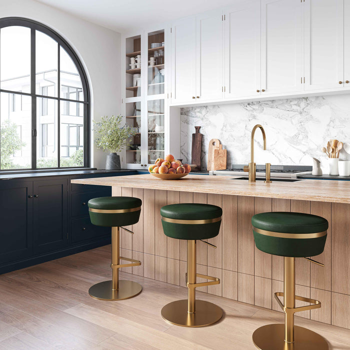 Astro Malachite Green and Gold Adjustable Stool - UK - Home And Beyond