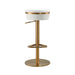 Astro White and Gold Adjustable Stool - UK - Home And Beyond