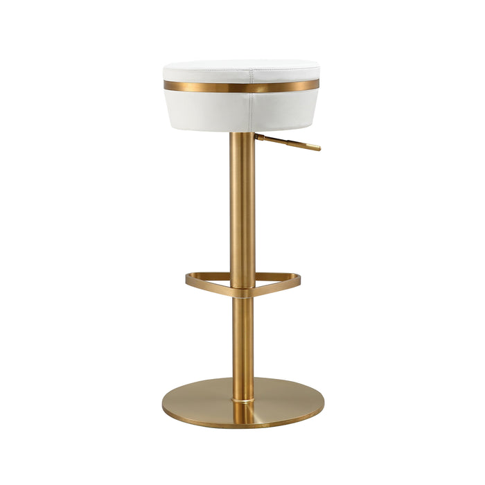 Astro White and Gold Adjustable Stool - UK - Home And Beyond