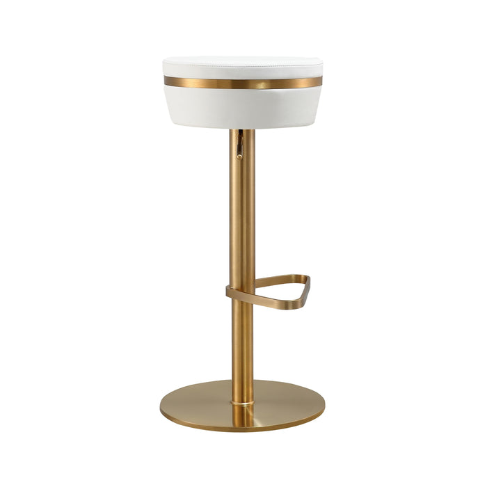 Astro White and Gold Adjustable Stool - UK - Home And Beyond