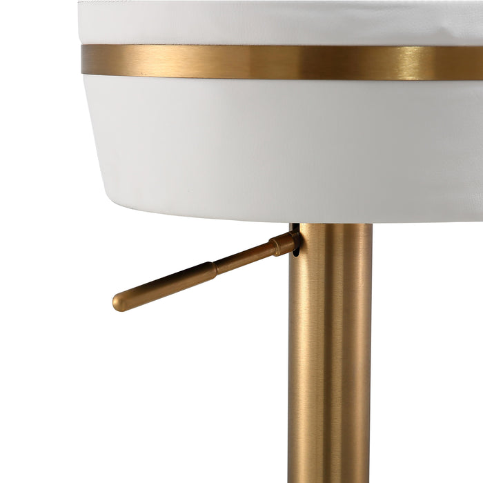 Astro White and Gold Adjustable Stool - UK - Home And Beyond