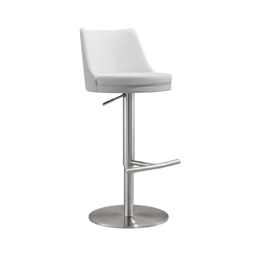 Reagan White and Silver Adjustable Stool - UK - Home And Beyond