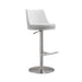 Reagan White and Silver Adjustable Stool - UK - Home And Beyond