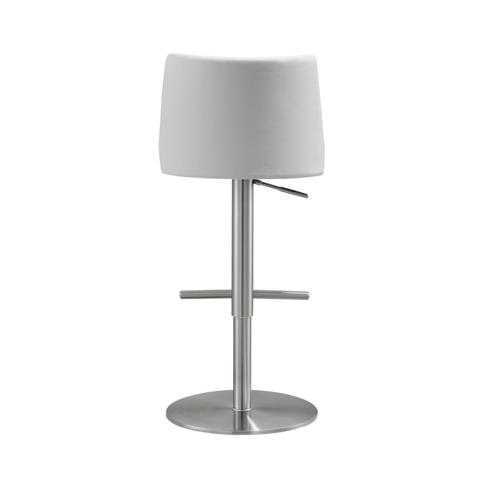 Reagan White and Silver Adjustable Stool - UK - Home And Beyond