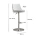 Reagan White and Silver Adjustable Stool - UK - Home And Beyond