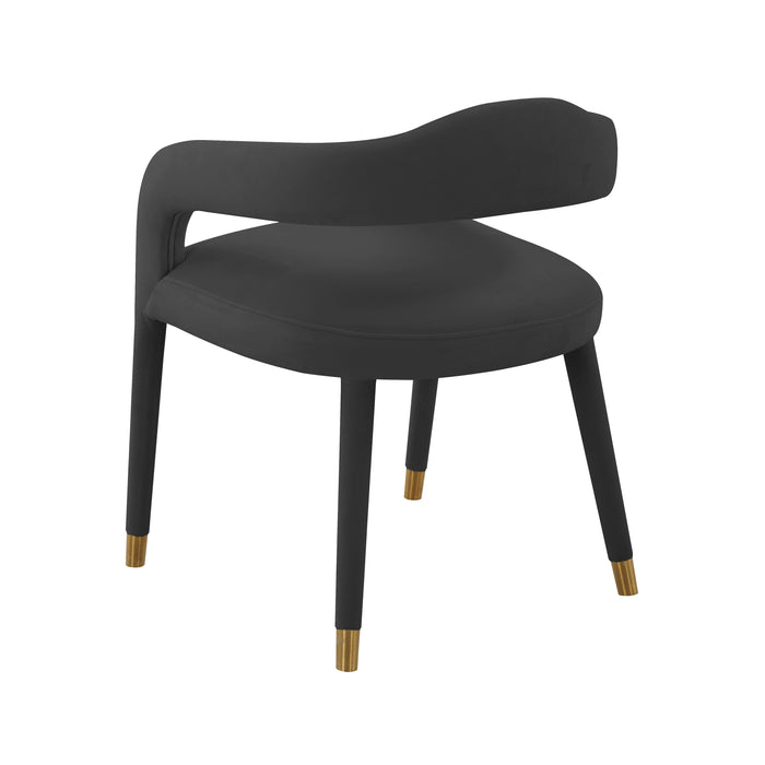 Lucia Black Velvet Dining Chair - UK - Home And Beyond