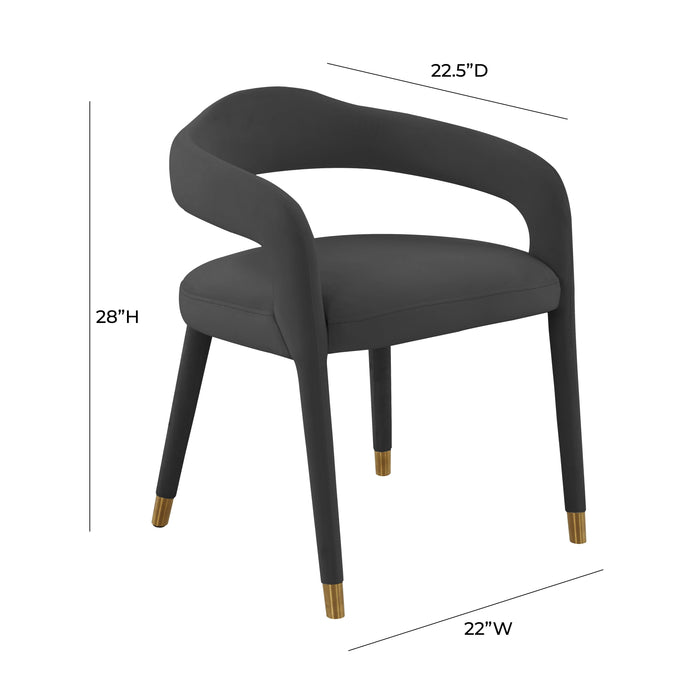 Lucia Black Velvet Dining Chair - UK - Home And Beyond