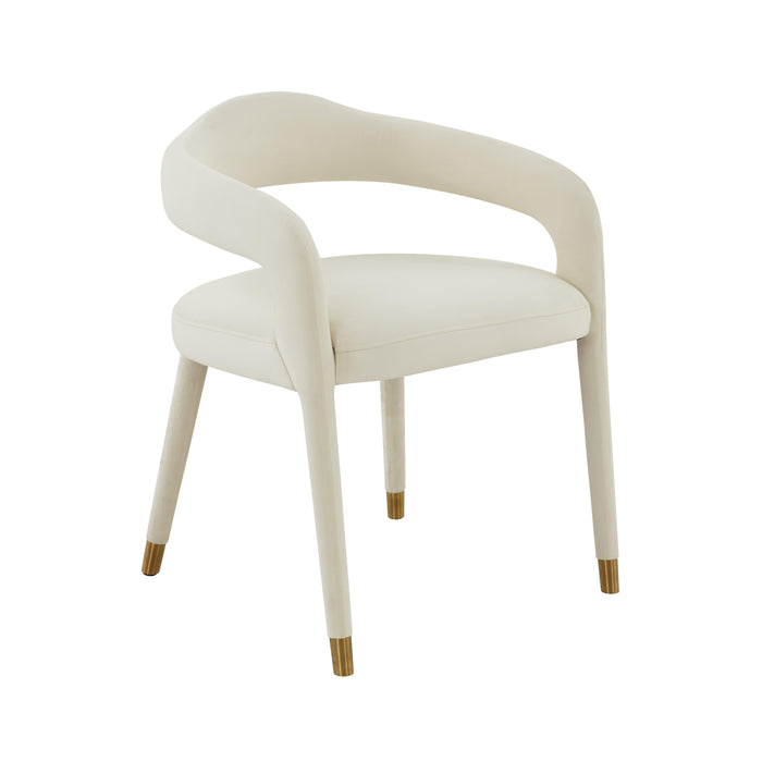 Lucia Cream Velvet Dining Chair - UK - Home And Beyond