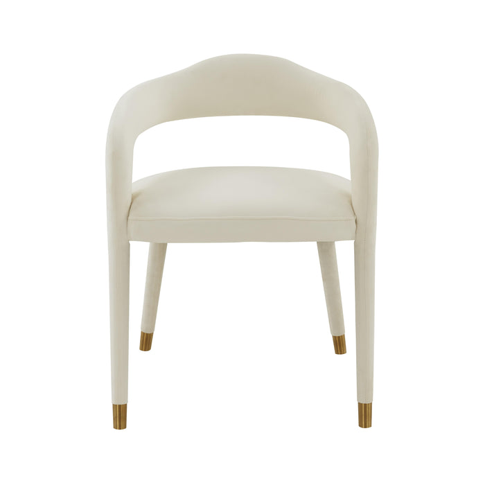 Lucia Cream Velvet Dining Chair - UK - Home And Beyond
