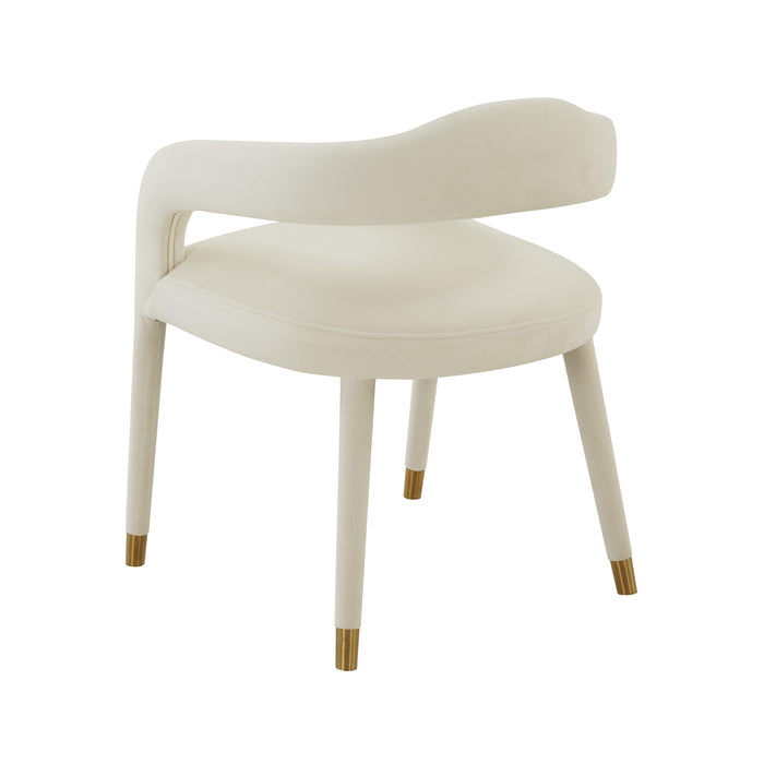 Lucia Cream Velvet Dining Chair - UK - Home And Beyond