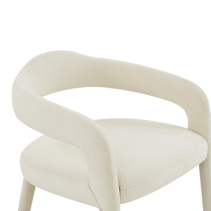 Lucia Cream Velvet Dining Chair - UK - Home And Beyond