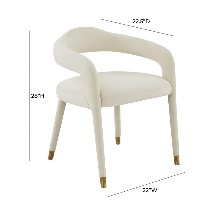 Lucia Cream Velvet Dining Chair - UK - Home And Beyond