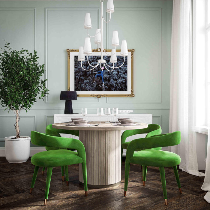Lucia Green Velvet Dining Chair - UK - Home And Beyond