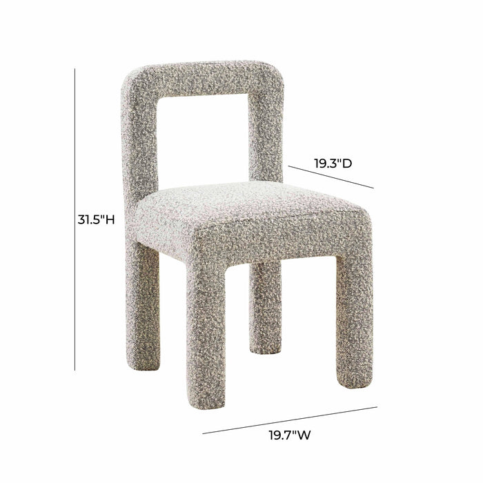 Hazel Grey Boucle Dining Chair - UK - Home And Beyond