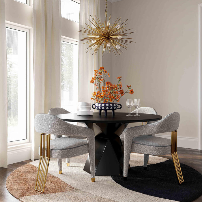 Corralis Speckled Grey Boucle Dining Chair - UK - Home And Beyond