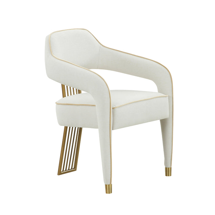 Corralis Cream Performance Linen Dining Chair - UK - Home And Beyond