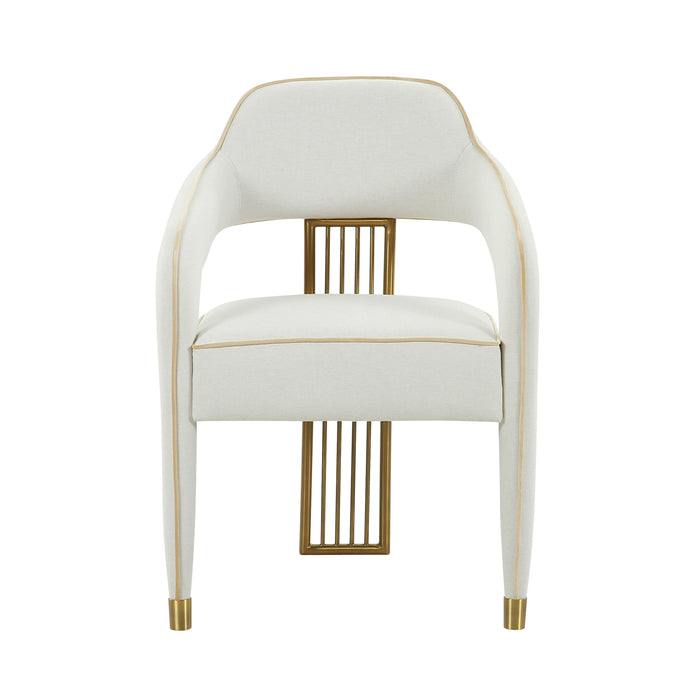 Corralis Cream Performance Linen Dining Chair - UK - Home And Beyond