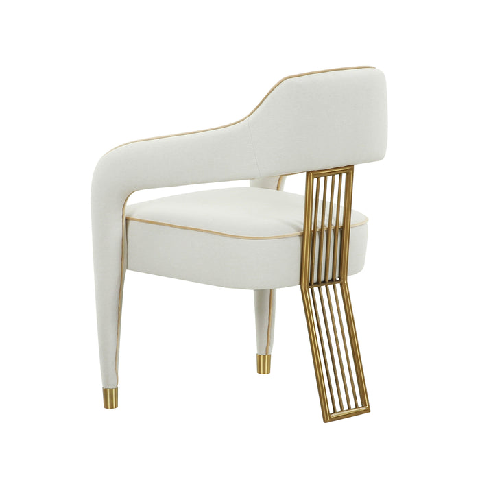 Corralis Cream Performance Linen Dining Chair - UK - Home And Beyond