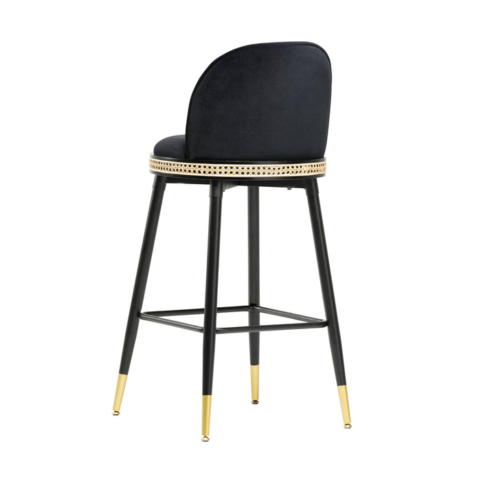 Harley Black Velvet Bar Stool 9 - Home And Beyond