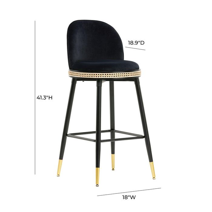 Harley Black Velvet Bar Stool 9 - Home And Beyond
